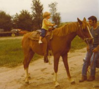 The author, her horse, and her father, circa 1978.